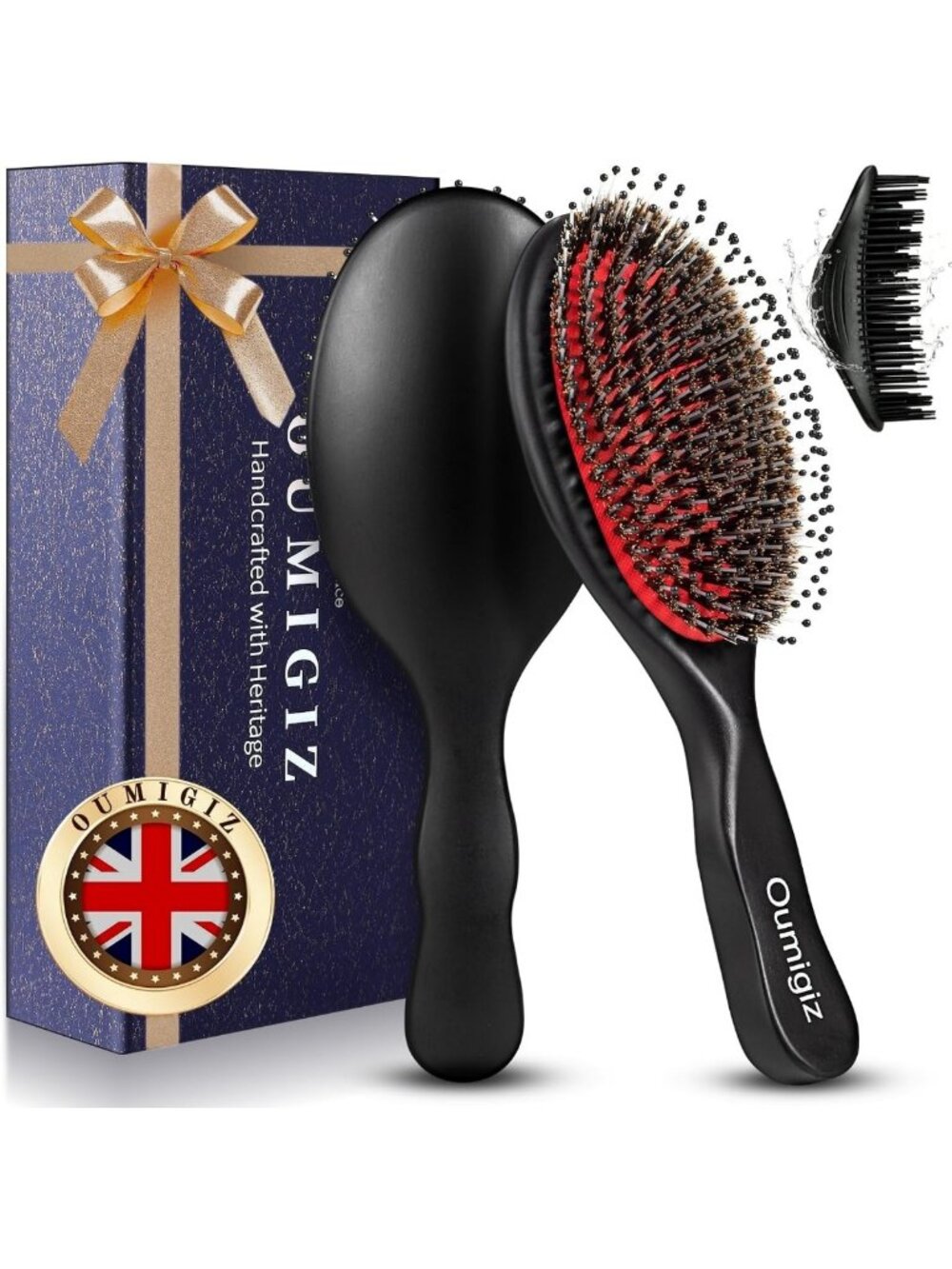 Handmade Boar Bristle Hair Brush for Smooth, Sleek Styles | British